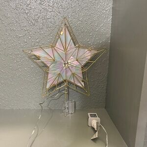 Wondershop 12.5 LED Gold Wire Star Christmas Tree
Topper With Warm Dew Lights